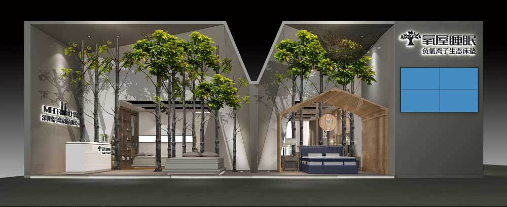 氧屋睡眠-上海家具博覽會展位設計|展臺搭建|展覽裝修
