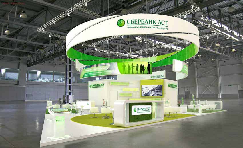 國際展會布置-SBERBANK-國際展臺設計|國際展會搭建