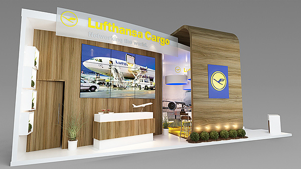 西安展覽展臺裝修-Lufthansa Cargo-航空展會搭建