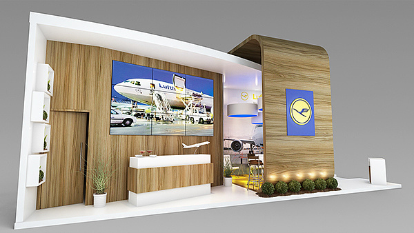 西安展覽展臺裝修-Lufthansa Cargo-航空展會搭建