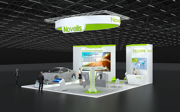 上海展臺設(shè)計搭建-Novelis-汽車展臺設(shè)計展位