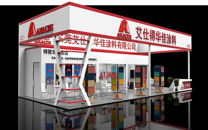 上海展臺搭建-艾仕得華佳-涂料展位設計布置